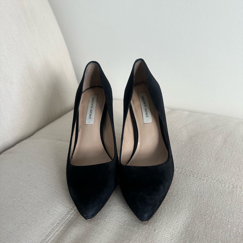 Suede black high hels